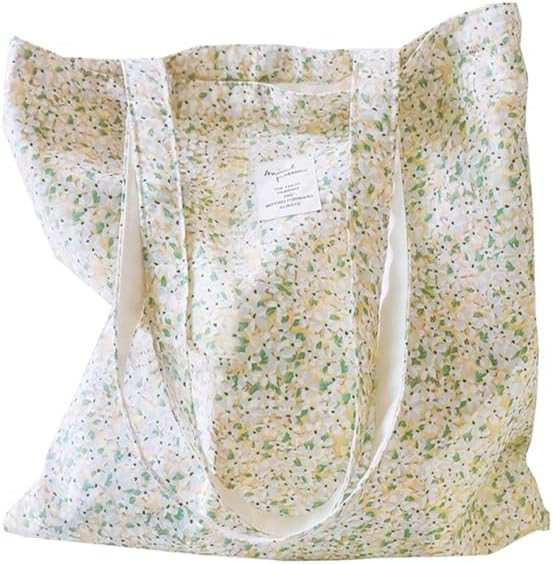 Floral Canvas Tote Bag Double-Sided Printed Cloth Cotton Tote Floral Shoulder Bags for Beach Trav... | Amazon (US)