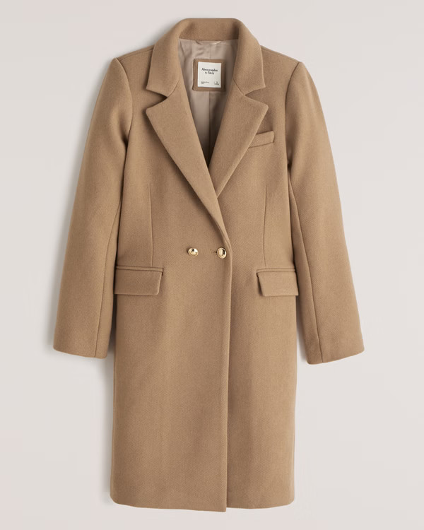 Tailored Wool-Blend Dad Coat | Abercrombie & Fitch (US)