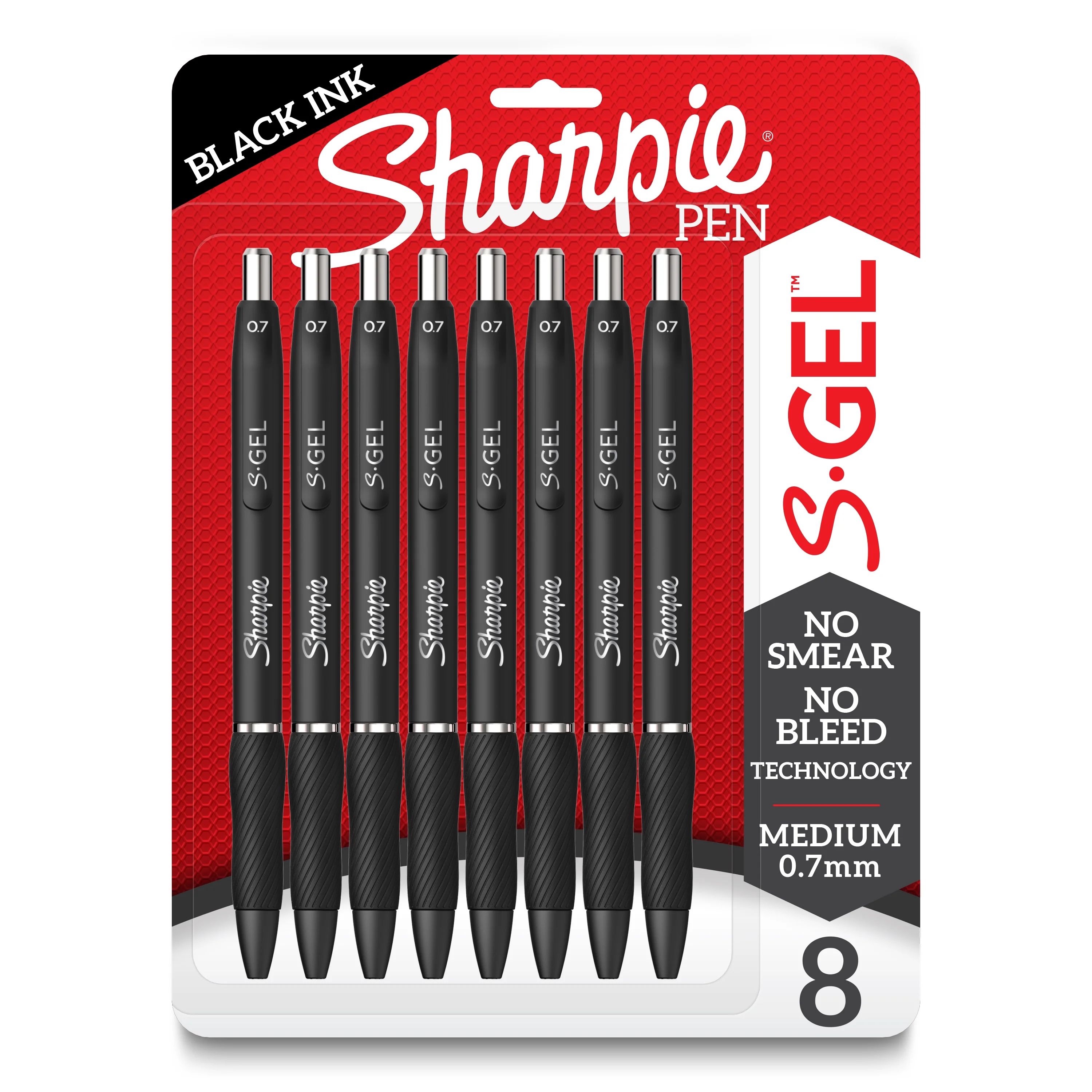 Sharpie S-Gel Gel Pens, Medium Point (0.7mm), Black, 8 Count | Walmart (US)