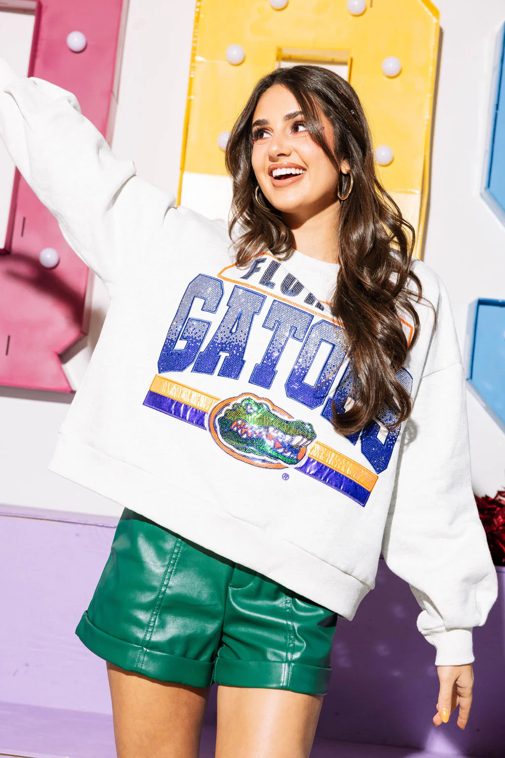 Licensed Grey 'Florida Gators' Vintage Sweatshirt | Queen of Sparkles