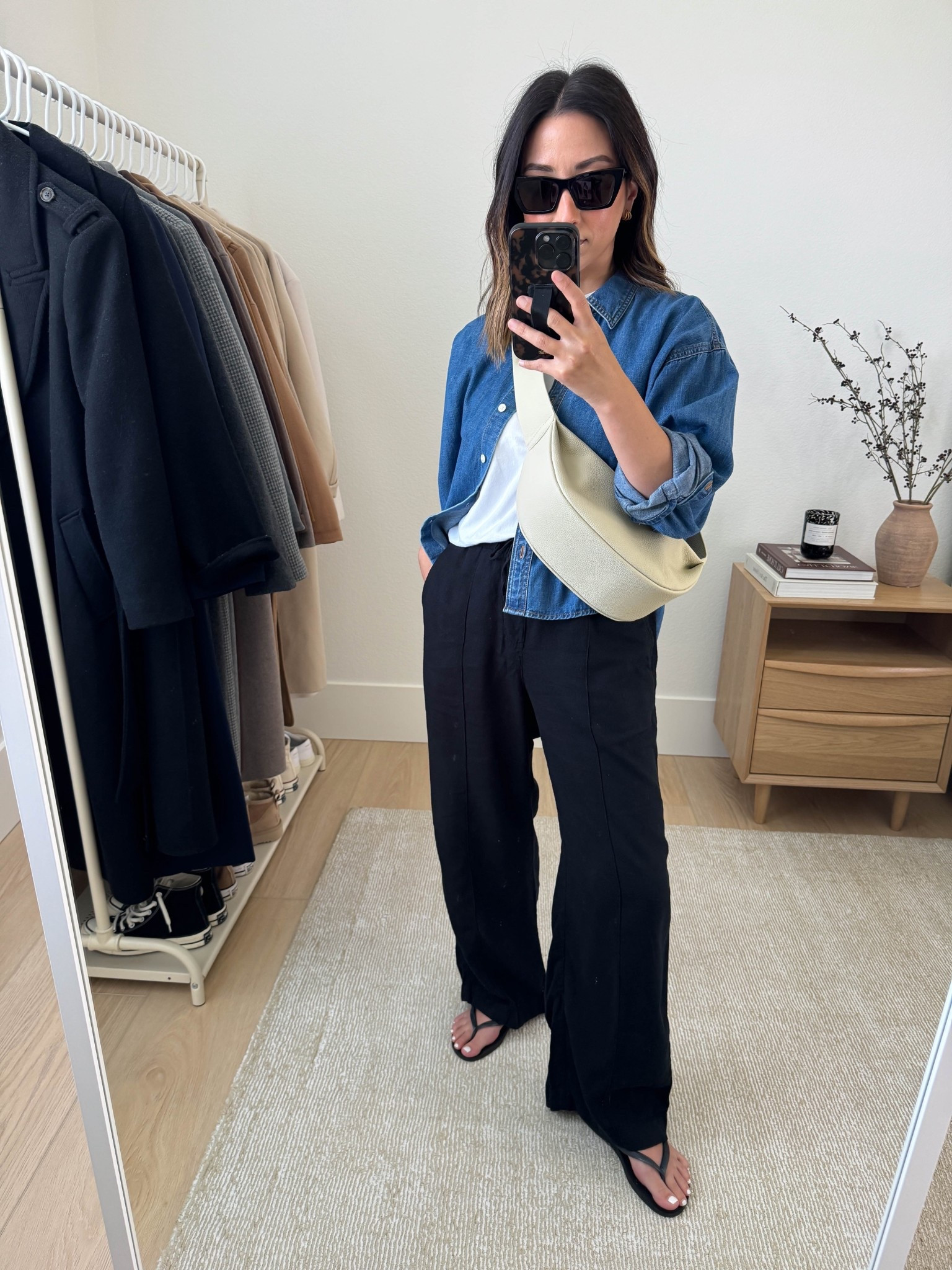 Elevated, comfy spring outfit idea. Updated mom uniform. 

J.Crew shirt xs
Everlane tee medium
Gap Factory linen blend pants petite xs
Havaianas sandals 5
Amazon sling bag
YSL sunglasses
J.Crew earrings
Dorsey James necklace 15"

Mom style, petite style, spring outfits 2026

#LTKPetite #LTKootd #LTKmomlife