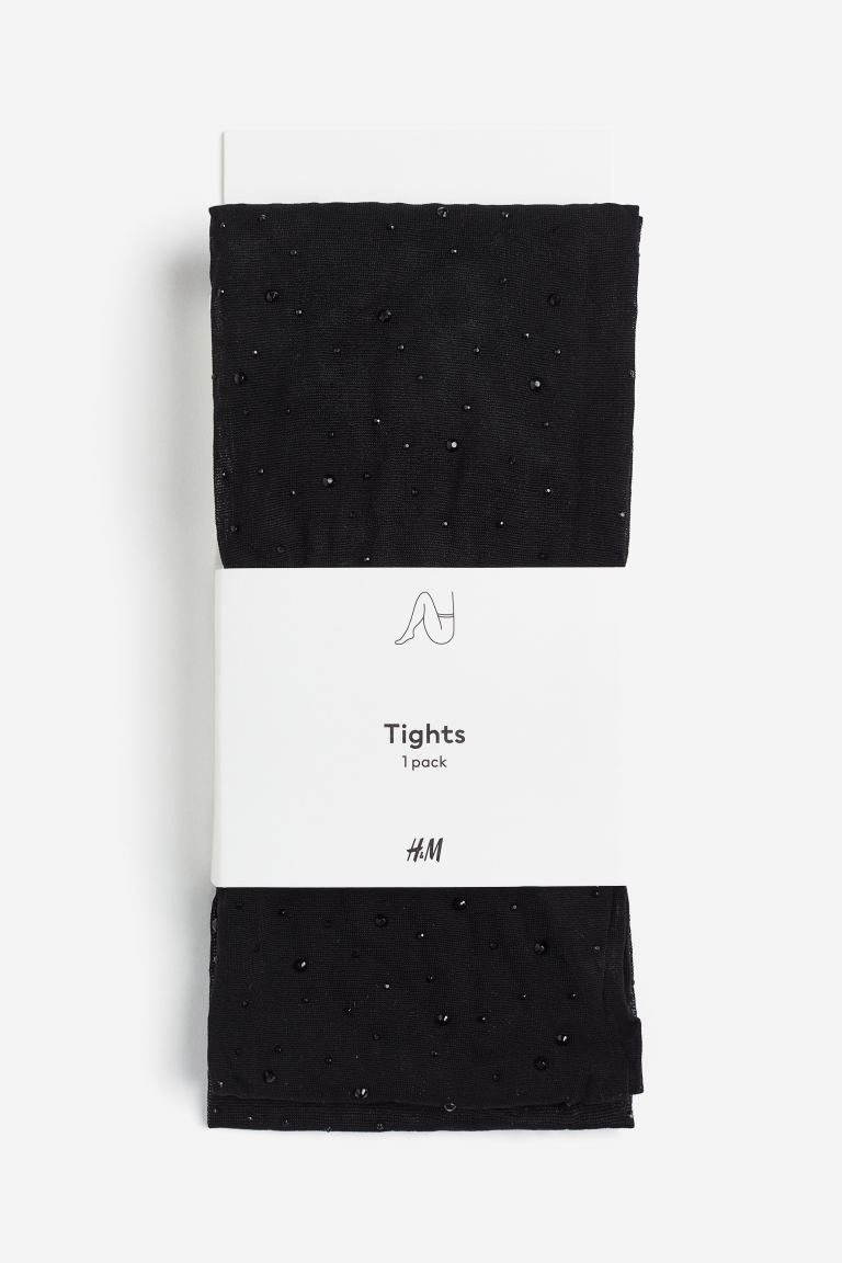 Rhinestone-embellished 30 denier tights | H&M (UK, MY, IN, SG, PH, TW, HK)