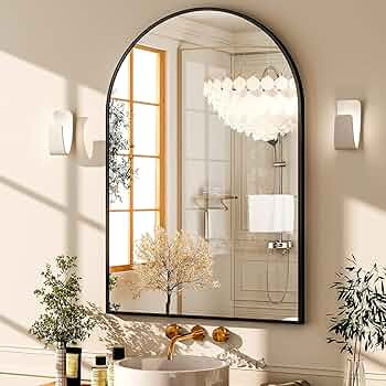 GLSLAND 20x30 inch Arch Bathroom Mirror - Arched Bathroom Mirror/Wall Mounted Vanity Mirror - Arc... | Amazon (US)