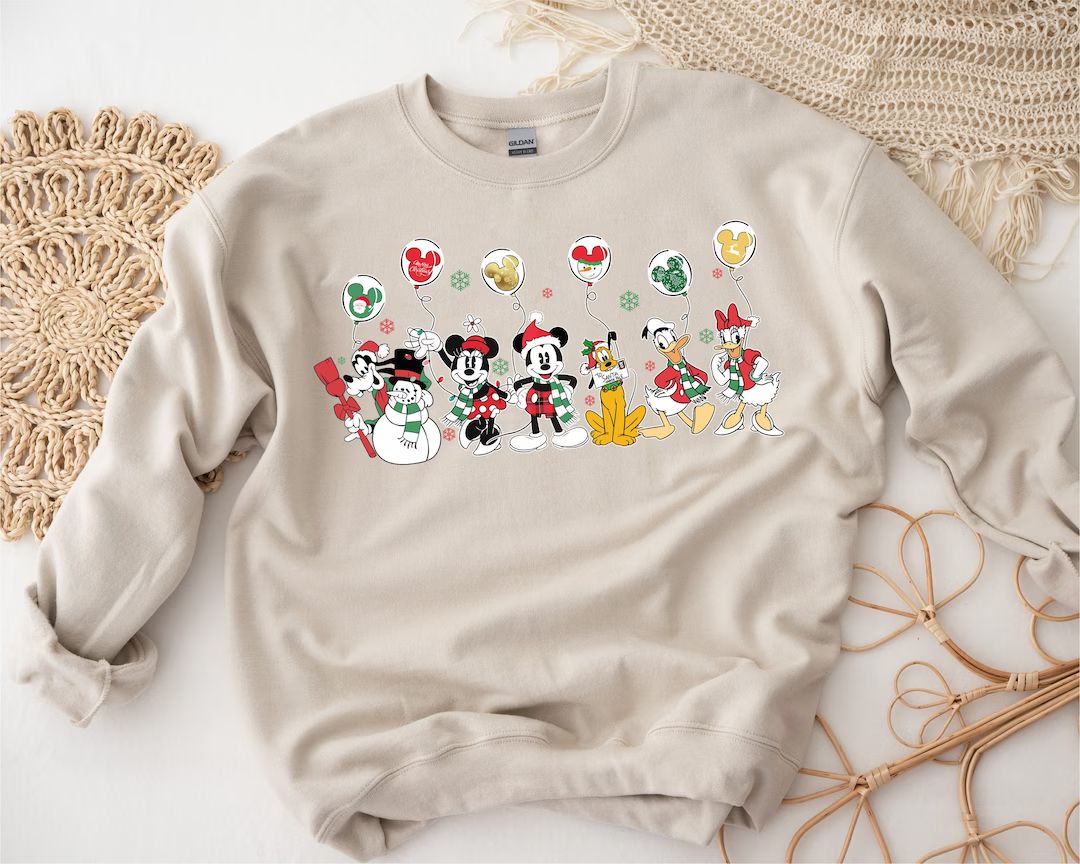 Disney Christmas Vintage Shirt Hoodie Sweatshirt, Mickey And Friends Xmas Shirt, Disney Christmas... | Etsy (US)