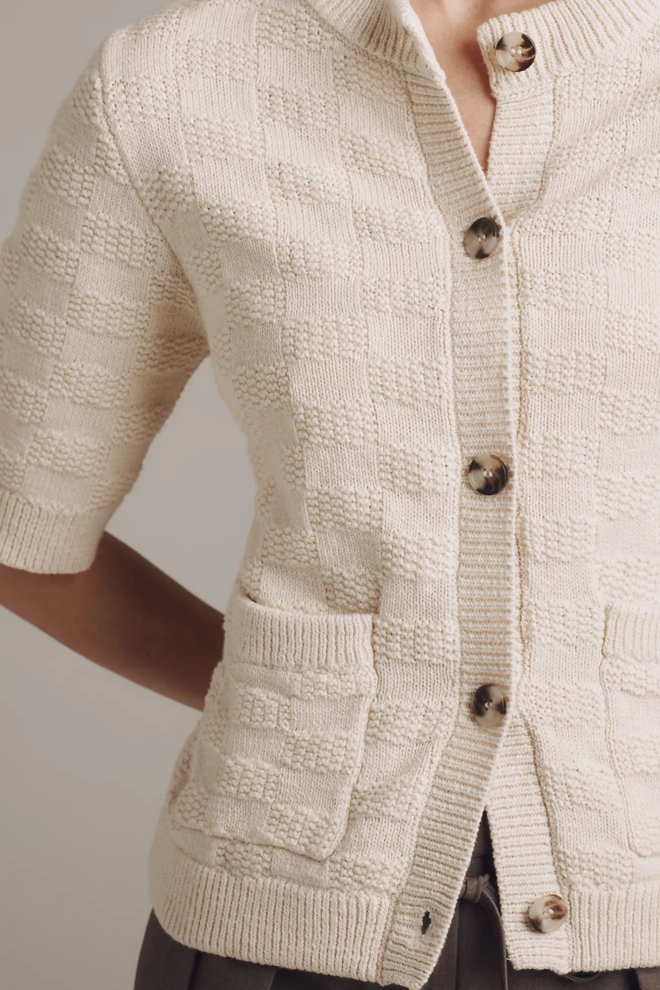 Sanctuary Elbow-Sleeve Textured Cardigan Sweater | Anthropologie (US)