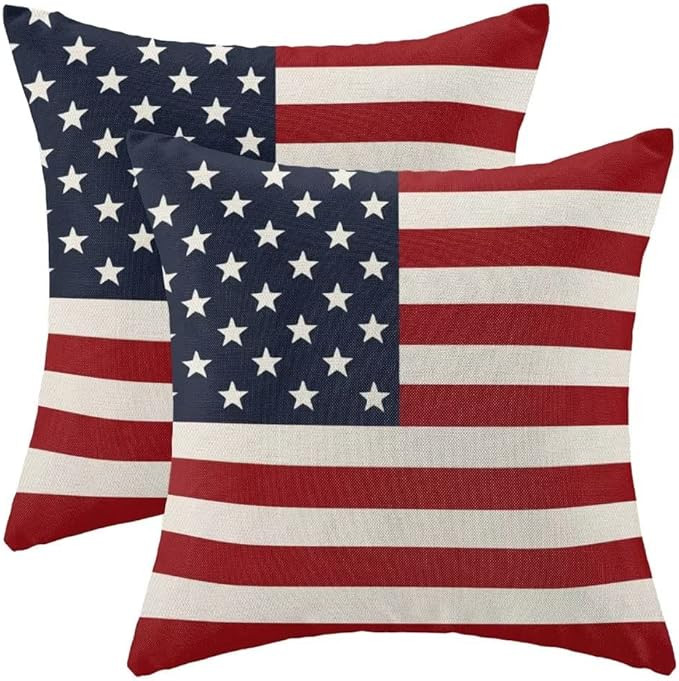 BETGINY 4th of July Pillow Covers 20x20 Set of 2, American Flag Patriotic Decorations Throw Pillo... | Amazon (US)