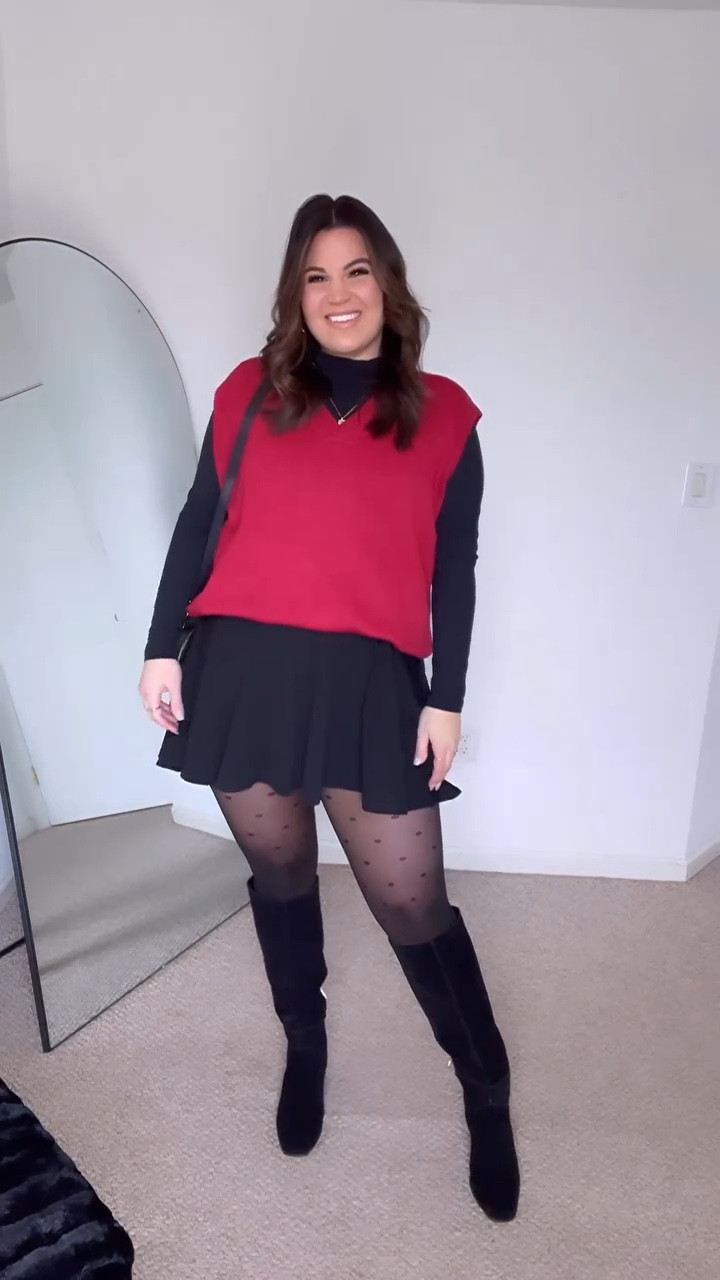 Valentine’s Day Outfit 
Bra - size 38D 
Tights - size XL
Skort - size XL
Bodysuit - size XL *use code KELLYELIZXSPANX to save (also linked similar option) 
Vest - size XXL (I sized up for an oversized fit) 
Boots - size 10

#sweatervest #valentinesday #valentinesday2025 #valentinesdayoutfit #vday2025




#LTKWatchNow #LTKMidsize #LTKSeasonal