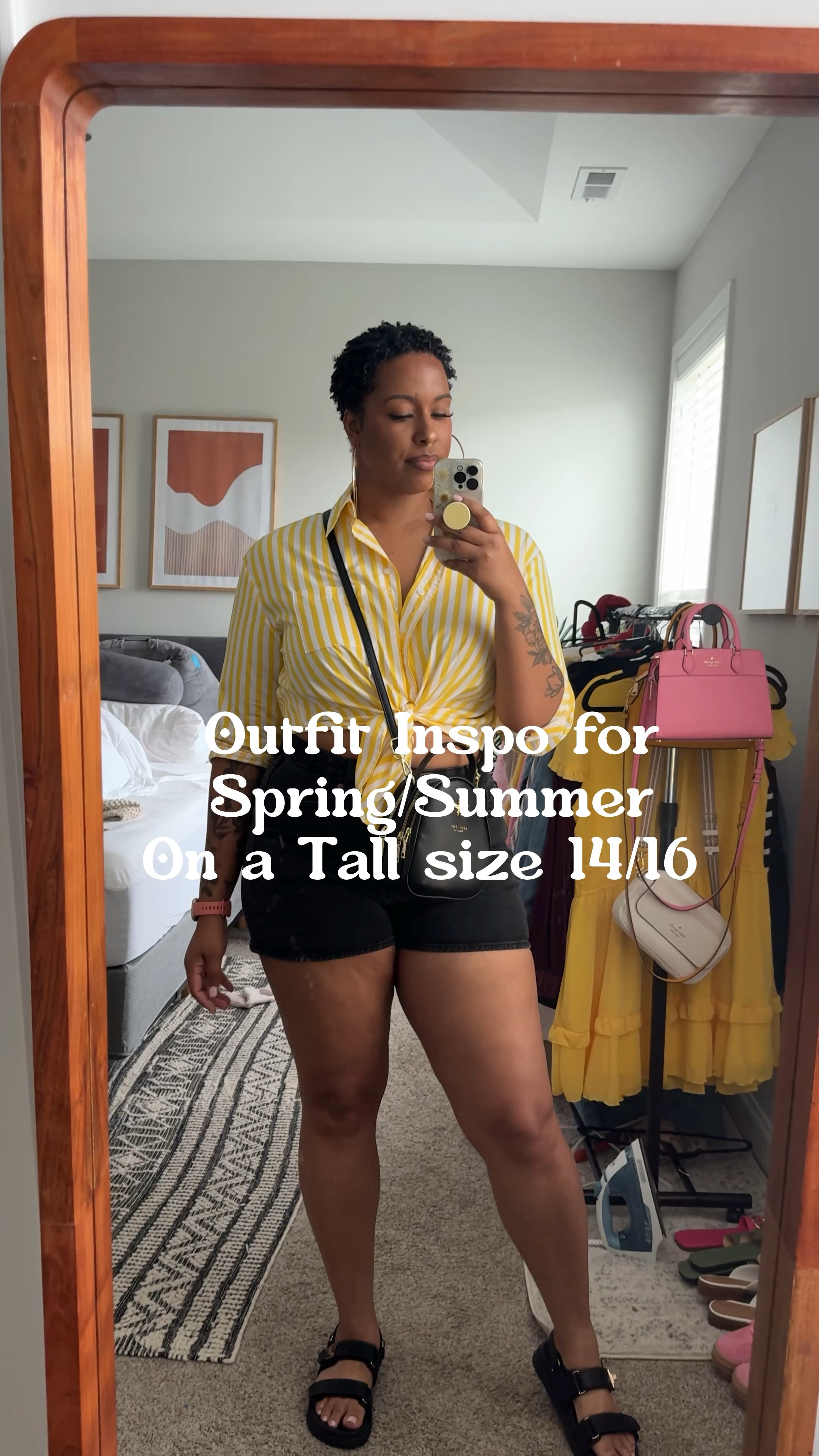 Outfit Inspo for Spring/Summer on a Tall size 14/16 💛
•
Top: @lanebryant size XL Love that they have extra buttons in the bust area so there is no gaping. 🙌🏾 really good quality shirt. I bought it in all white too.

Shorts: @oldanvy size 16

Sandals: @target I’m wearing a size 10. Yesterday was the first time I wore them and they were super comfortable. I have them in white as well.

Bag: @amazonfashion I’ve had it for years

Tall women fashion
Tall girl friendly fashion
Tall women
6’0

#LTKPlusSize #LTKVideo #LTKStyleTip