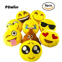 Click for more info about Pawliss Emoji Mini Stuffed Plush Toy Emoticon Throw Pillow Cushion 9 Pack