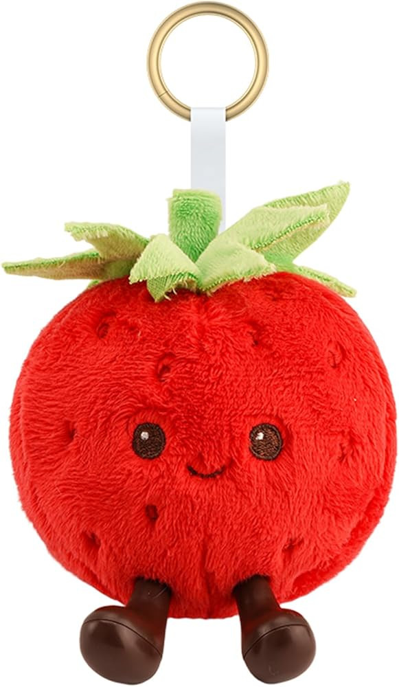 Cute Plush Keychain Fruit Bag Charm Women Girls Novelty Keychain Pendant Christmas Gifts For Hand... | Amazon (US)