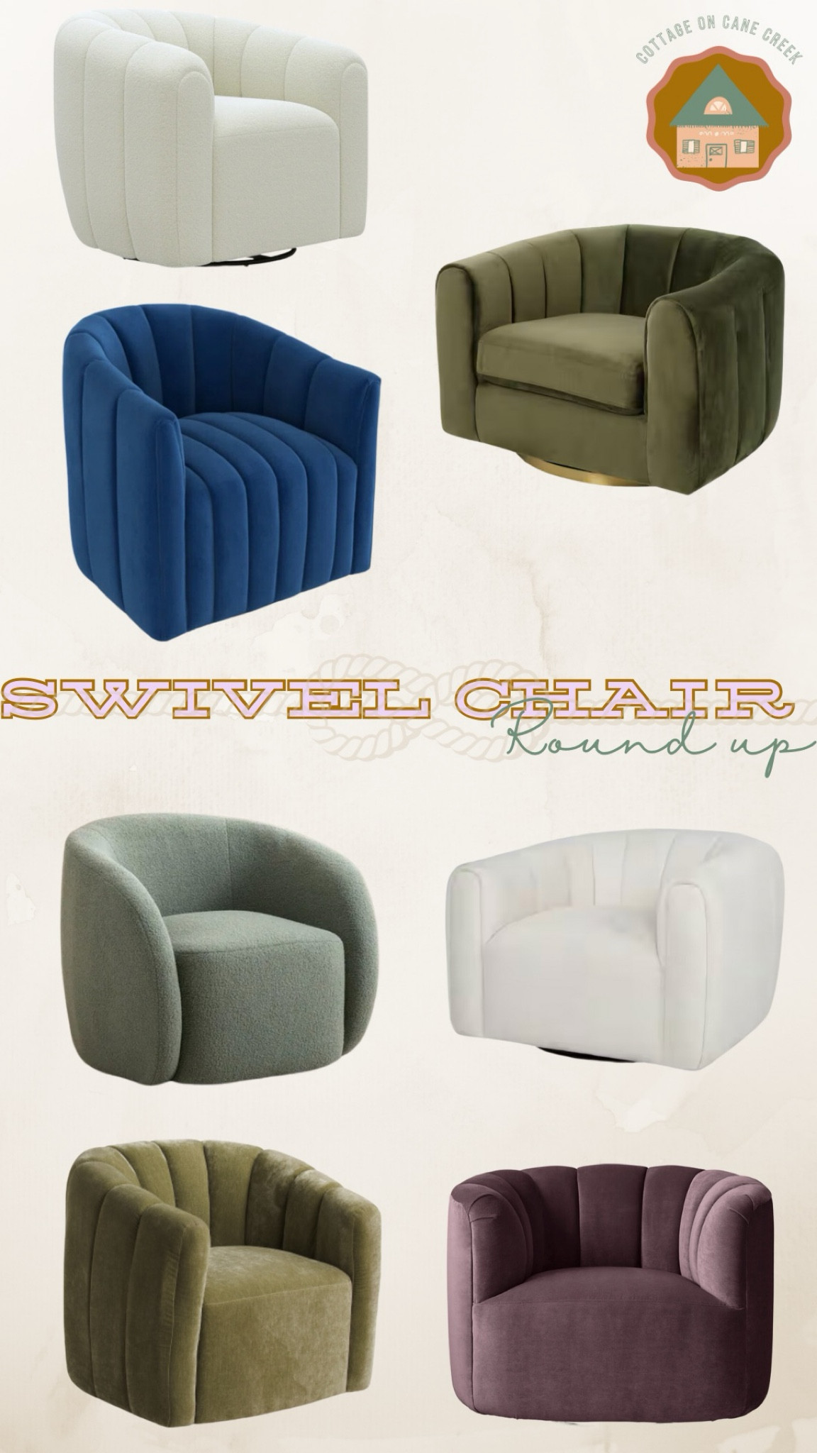Swivel chair channel and tufted boucle accent chair round up 

#LTKSaleAlert #LTKHome #LTKStyleTip