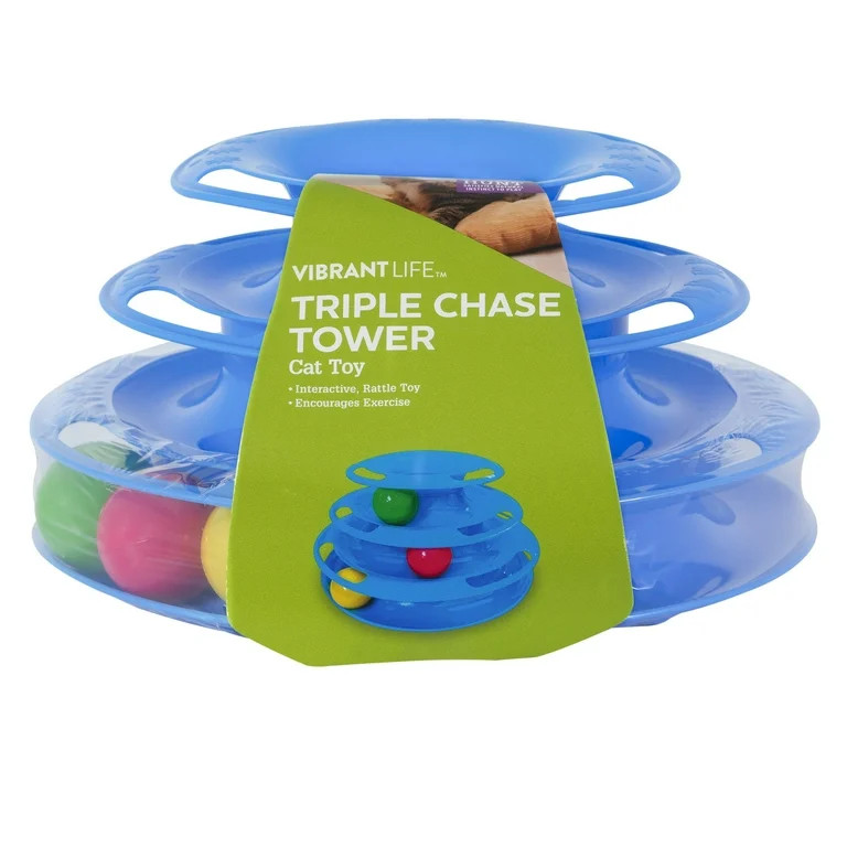 Vibrant Life Triple Chase 3 Tier Tower Interactive Ball Toy for Cats and Kittens | Walmart (US)