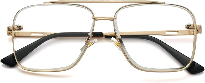 AIEYEZO Square Sunglasses for Men Women Fashion Oversized Glasses Metal Frame Square Aviator Grad... | Amazon (US)