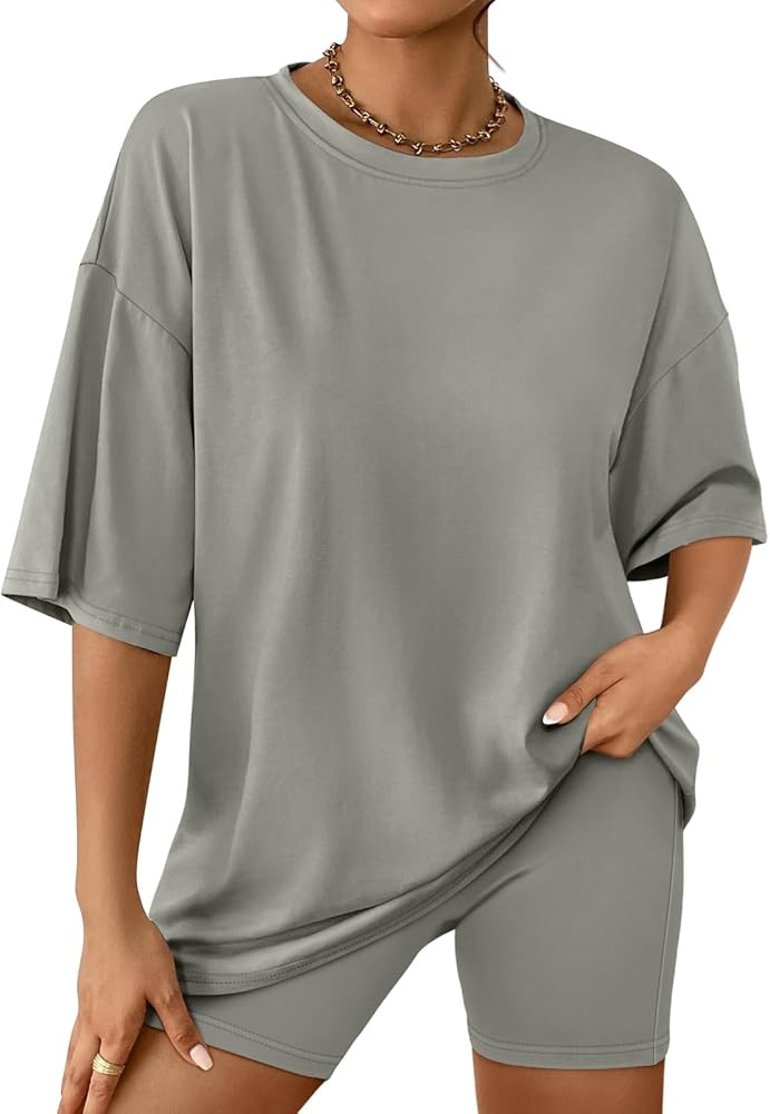 AUTOMET Womens 2 Piece Sets Summer Outfits 2025 Two Piece Lounge Set Matching Clothing Oversized ... | Amazon (US)