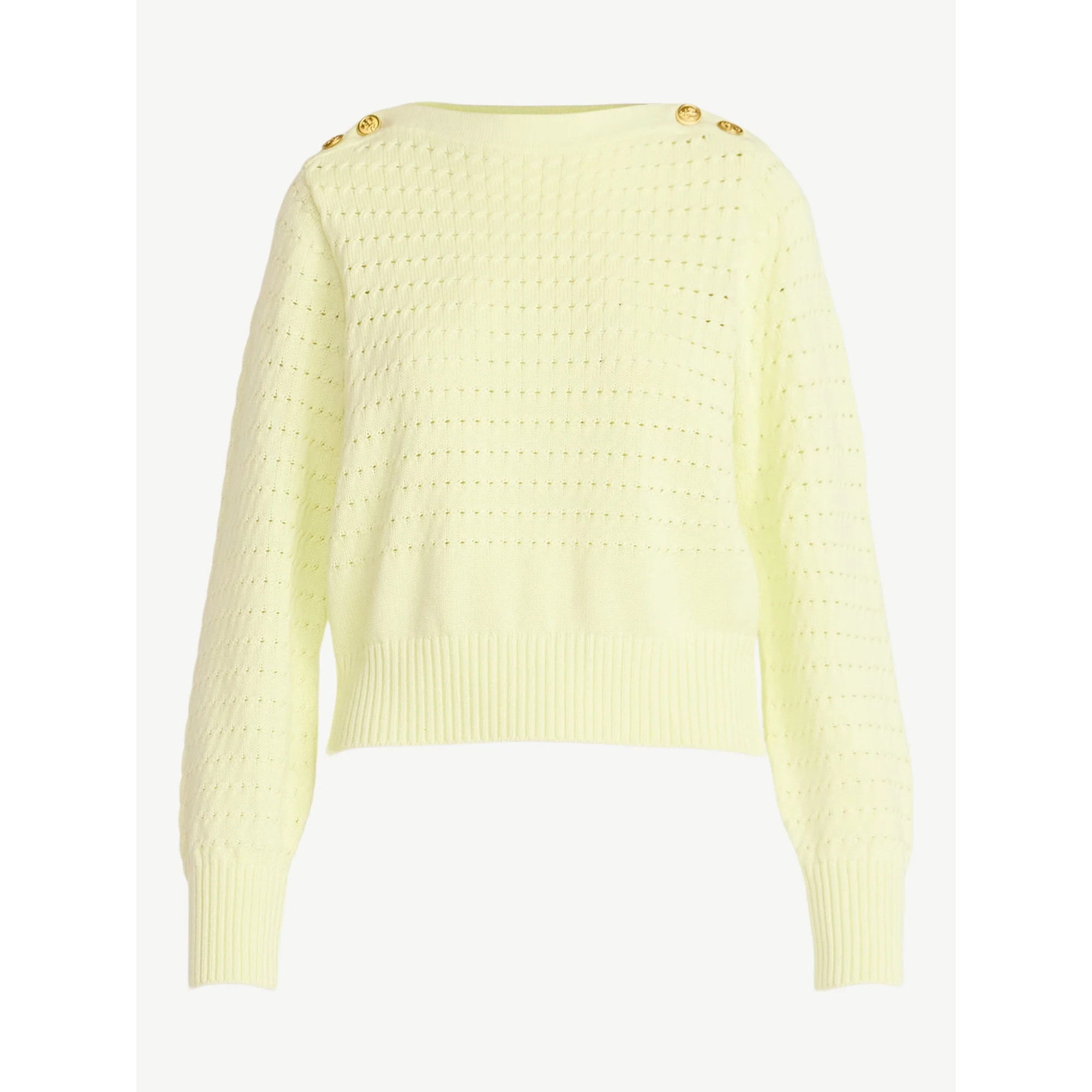 Free Assembly Women's Button Shoulder Sweater with Long Sleeves, Sizes XS-XXL | Walmart (US)