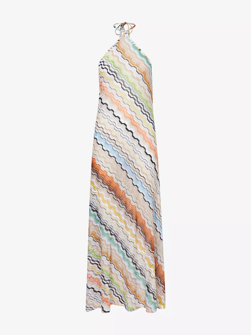 Chevron-Print Knitted Long Cover Up | Selfridges
