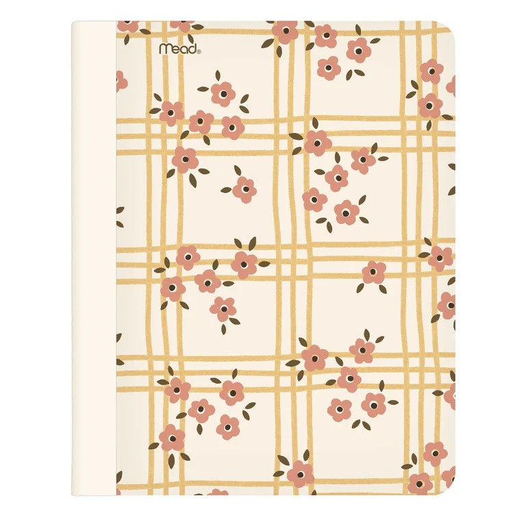 Mead College Ruled Composition Notebook with Flower Plaid Design, 80 Sheets | Walmart (US)