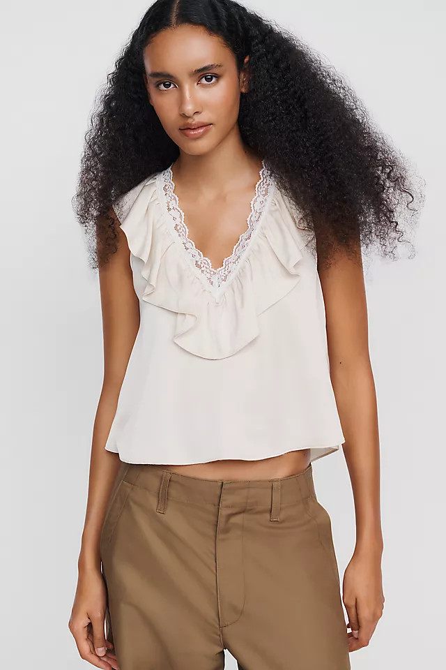 Ruffled V-Neck Top | Anthropologie (US)