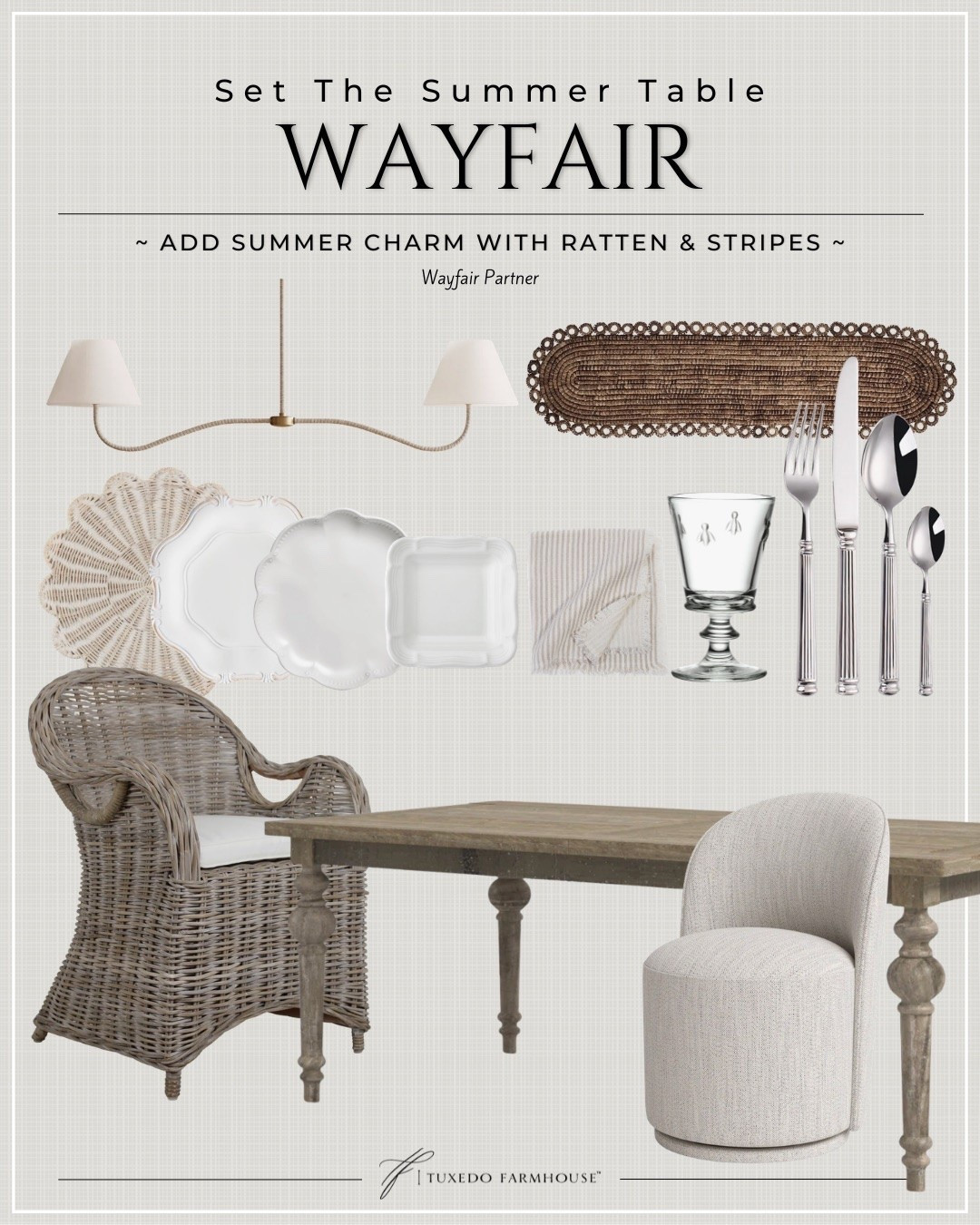 My dining room furniture, rug, art and other items are from @Wayfair. I found this rattan chair and thought it would look so pretty with my table. I also linked everything you’d need to set a charming, summery table. Many items are on sale!

Whether you need furniture, rugs, lighting, pillows, throws, mirrors or décor, you will find so many options on Wayfair.

#ad #wayfairpartner #wayfair

#LTKSeasonal #LTKHome #LTKSaleAlert