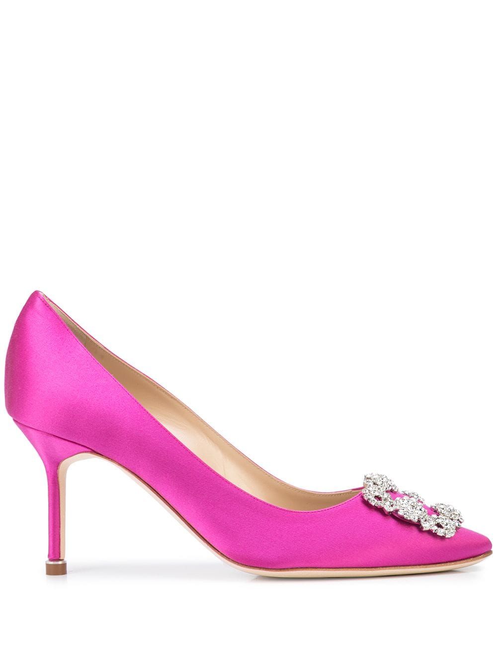 Manolo Blahnik Hangisi 70mm jewel-buckle Pumps - Farfetch | Farfetch Global