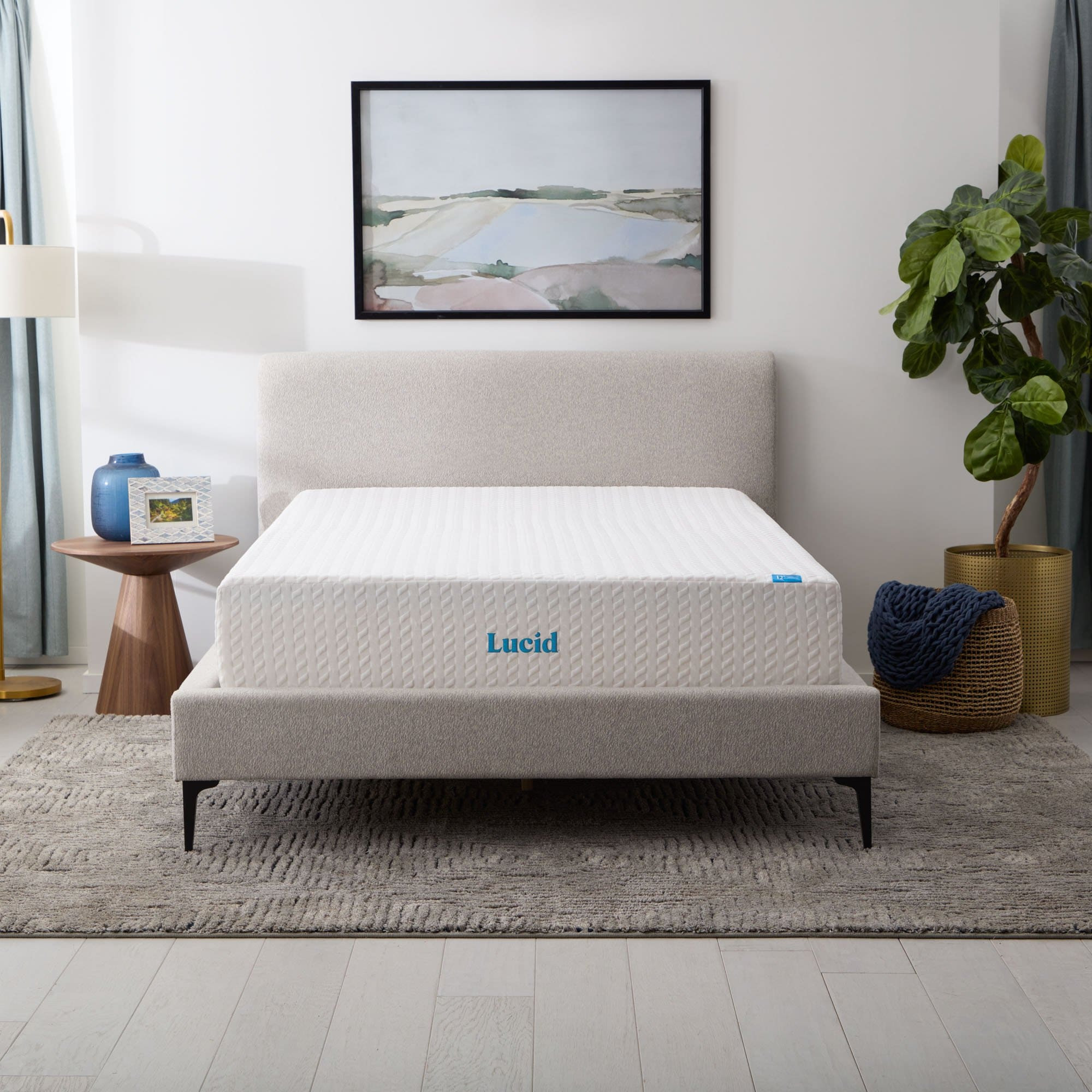 LUCID Comfort Collection SureCool 12-in Medium Twin Cooling Memory foam Mattress in a Box in White | LUCC12TT45MF | Lowe's
