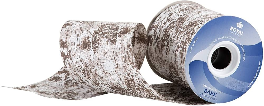 Royal Imports Bark Pattern Floral Ribbon, Wide Faux Poly Satin Waterproof Ribbon 4" (#100) for In... | Amazon (US)