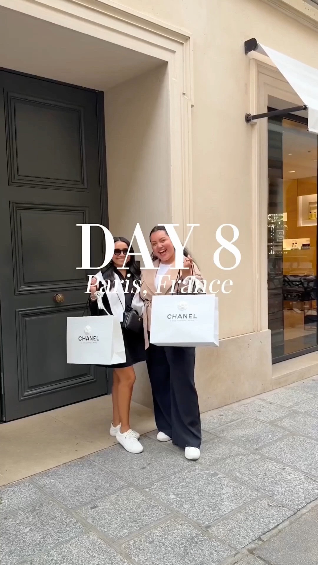 Shopping in Paris!
I bought an exotic bag from Celine, a Chanel pink bag, Chanel black bag with top handle, Chanel card holder, and Chanel earrings!

Outfit details:
Black dress size 0 petite TTS
Cardigan size small TTS 
Flats and earrings are older from Chanel!

#LTKPetite #LTKootd #LTKTravel