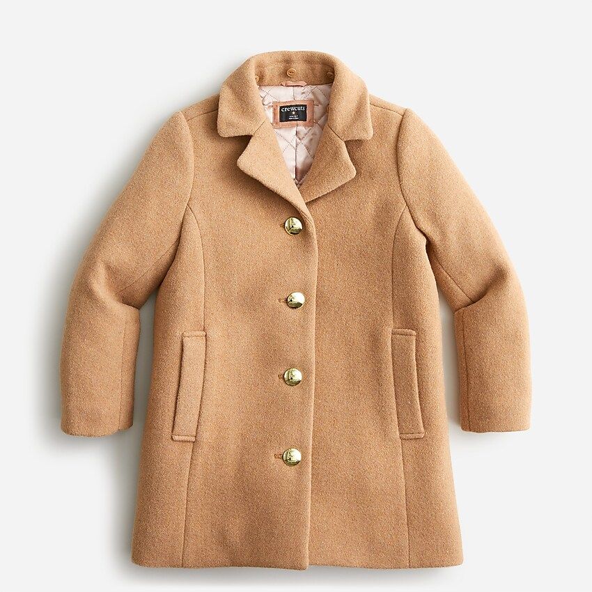 Girls' stadium-cloth topcoat | J.Crew US