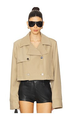 WeWoreWhat Cropped Trench Coat in Soft Brown from Revolve.com | Revolve Clothing (Global)
