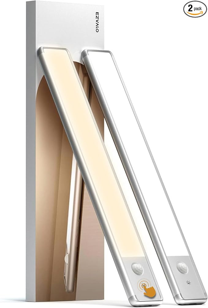 EZVALO 11.8-inch Under Cabinet Lighting, 3 Color Temperatures, Rechargeable Motion Sensor Light I... | Amazon (US)