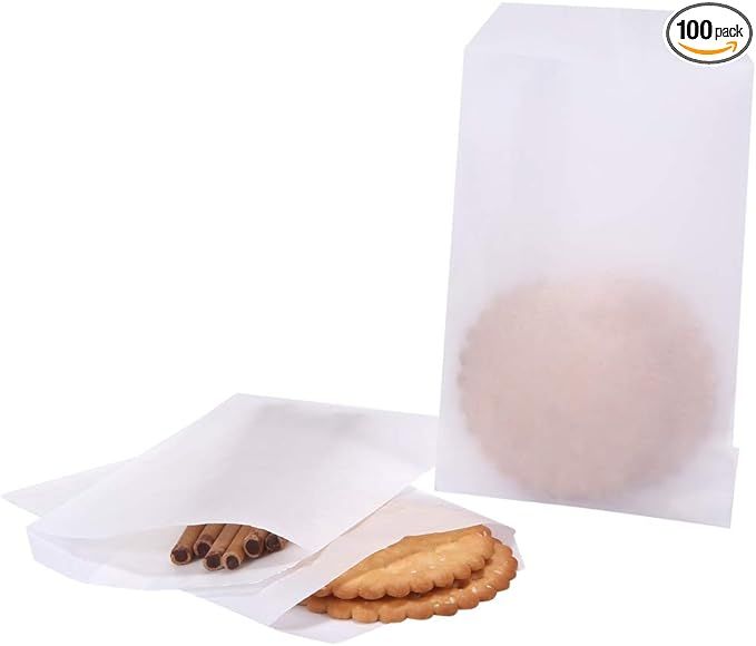 Flat Glassine Waxed Paper Treat Bags 4x6 Semi-Transparent for Bakery Cookies Candies Dessert Choc... | Amazon (US)
