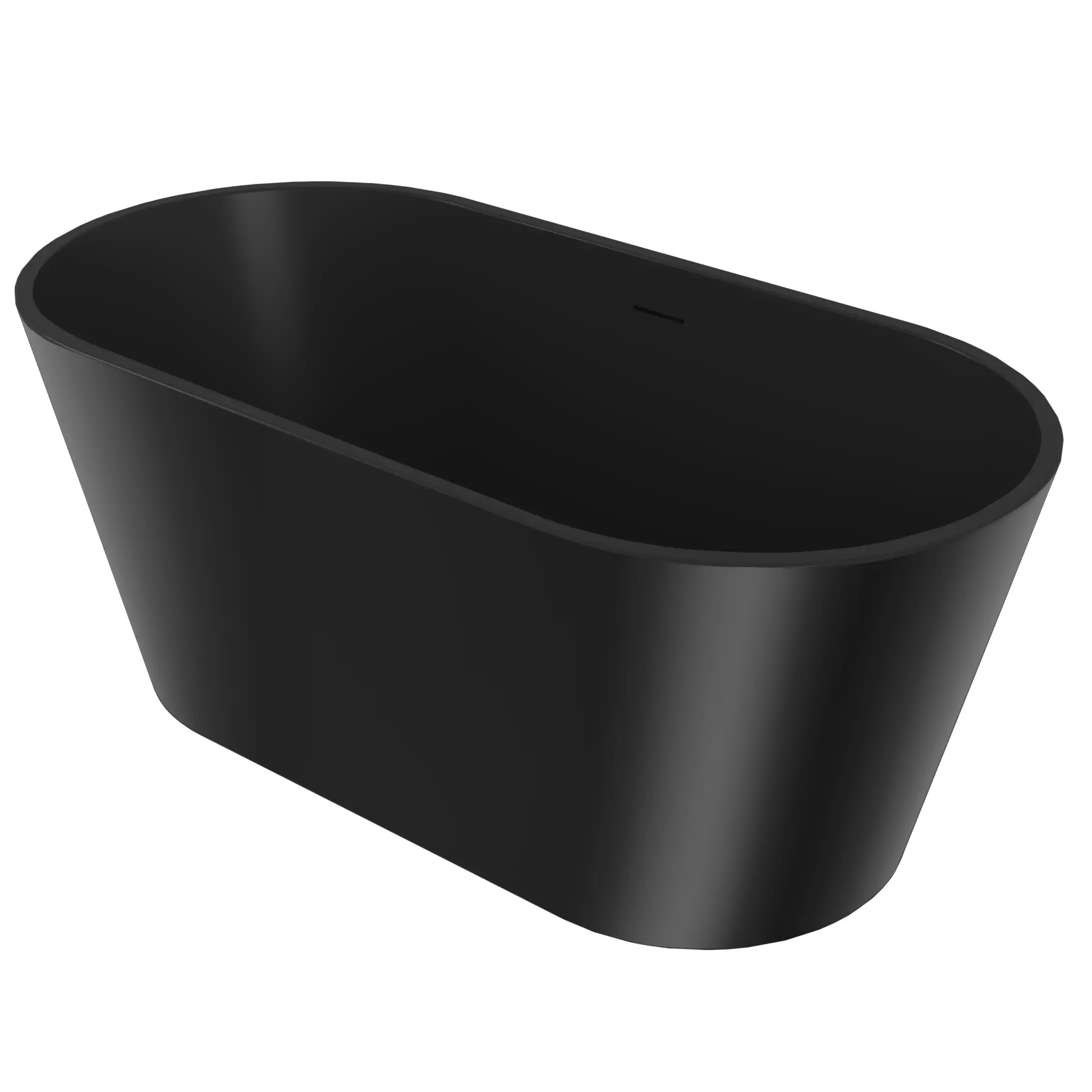 AKDY Freestanding Bathtub 28.7-in x 59.8-in Matte Black Acrylic Oval Freestanding Soaking bathtub with Drain ( Center Drain ) | BT0155 | Lowe's