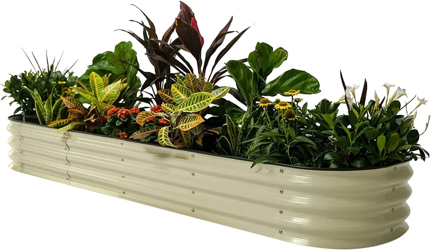 Vego Garden Raised Gardening Bed Kits, 11" Tall 9 in 1 8ftx2ft Metal Raised Planter Bed Pearl Whi... | Walmart (US)