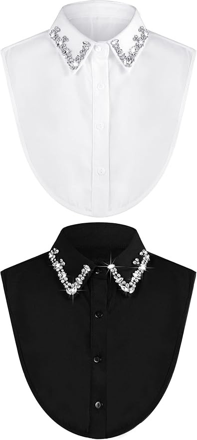 Bencailor Rhinestone Fake Collar Dickey for Women False Half Shirt Blouse Detachable Collar | Amazon (US)