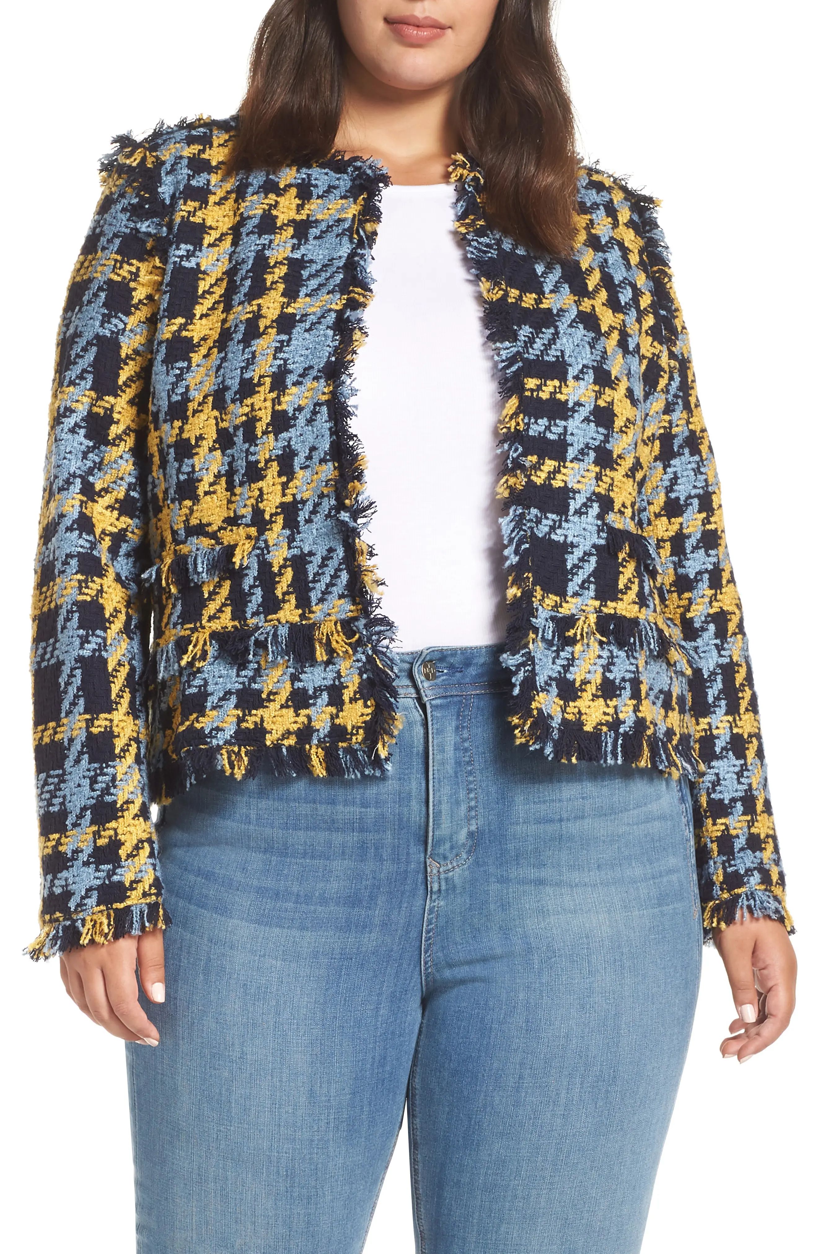 Halogen® Plaid Tweed Jacket | Nordstrom
