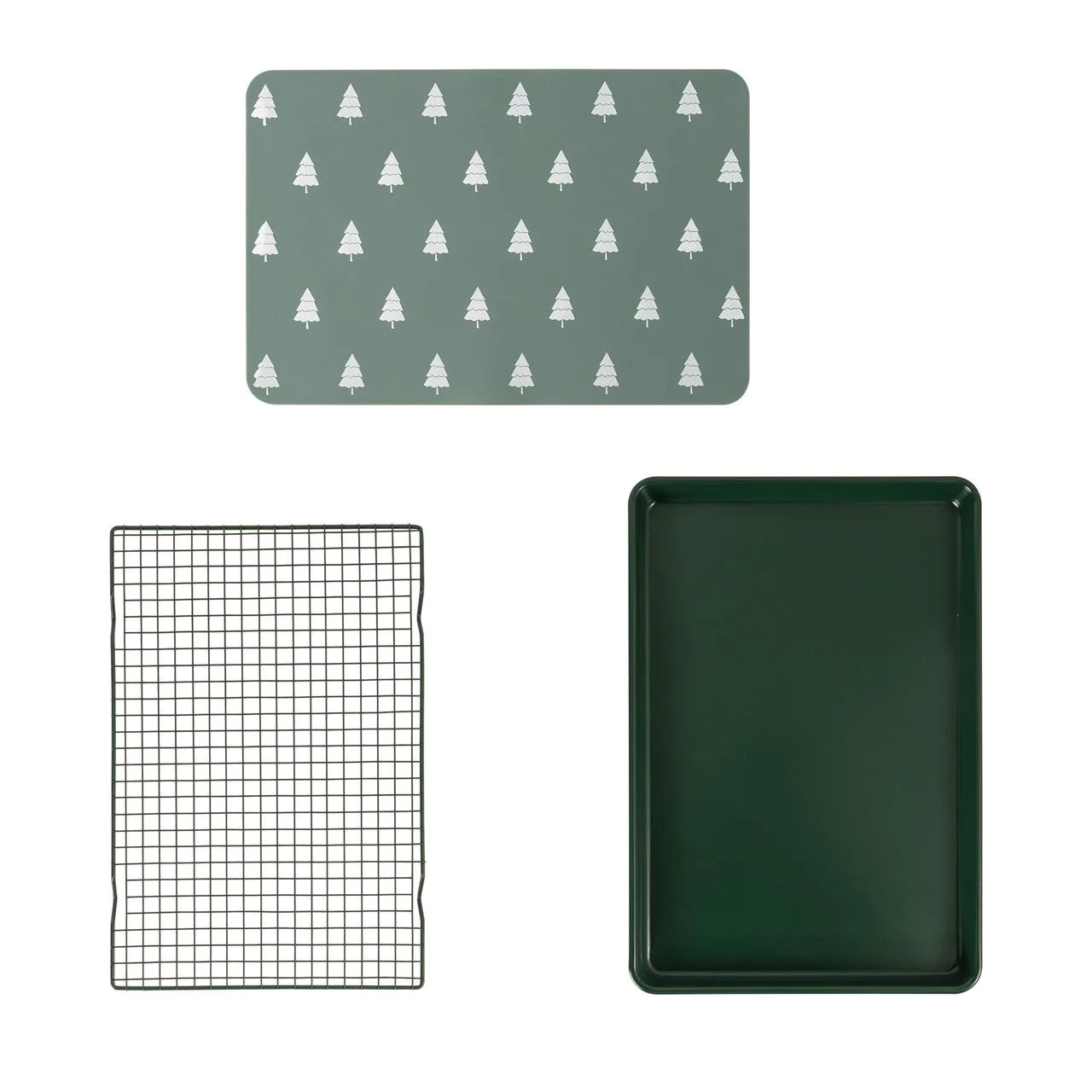 Holiday Time Juego de Hornear de Metal de 3 Piezas, Bandeja para Galletas con Tapete de Silicona ... | Walmart (US)