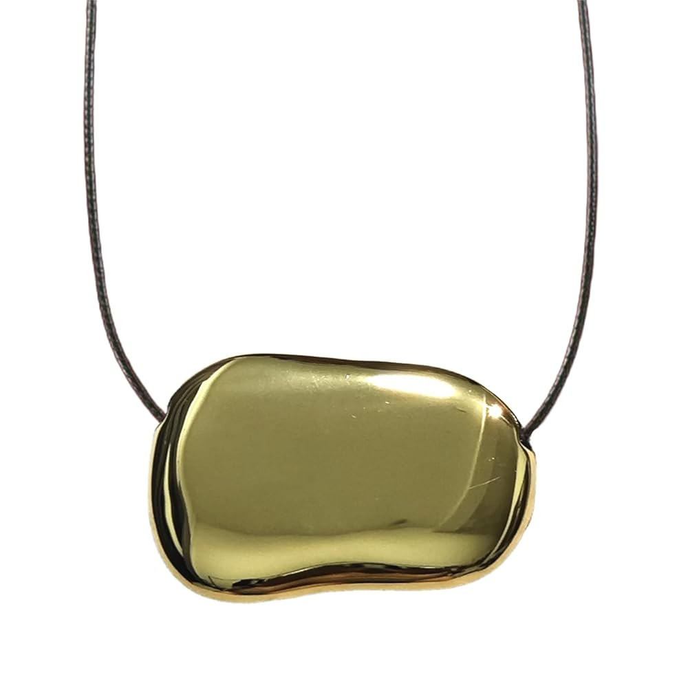 Chunky Necklaces Bean Necklace Gold Plated Necklace Gold Necklace for Women Dainty Necklace 25.6i... | Amazon (US)