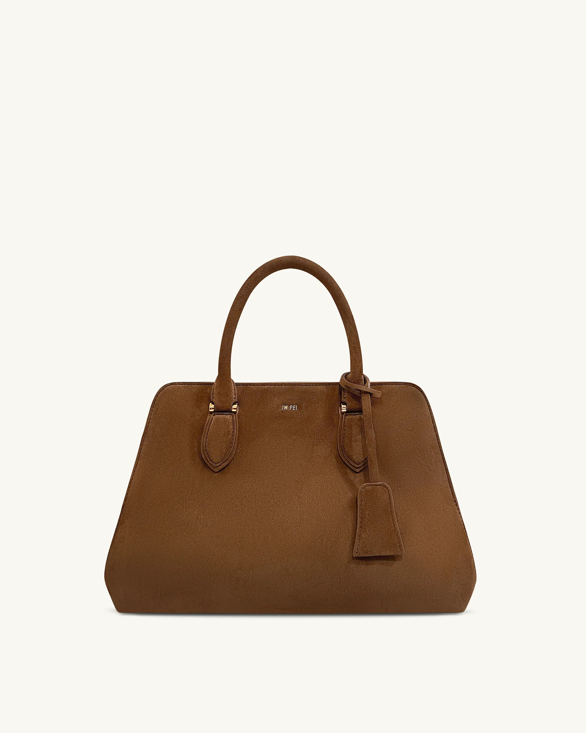 Lara Faux Suede Tote Bag - Brown | JW PEI US