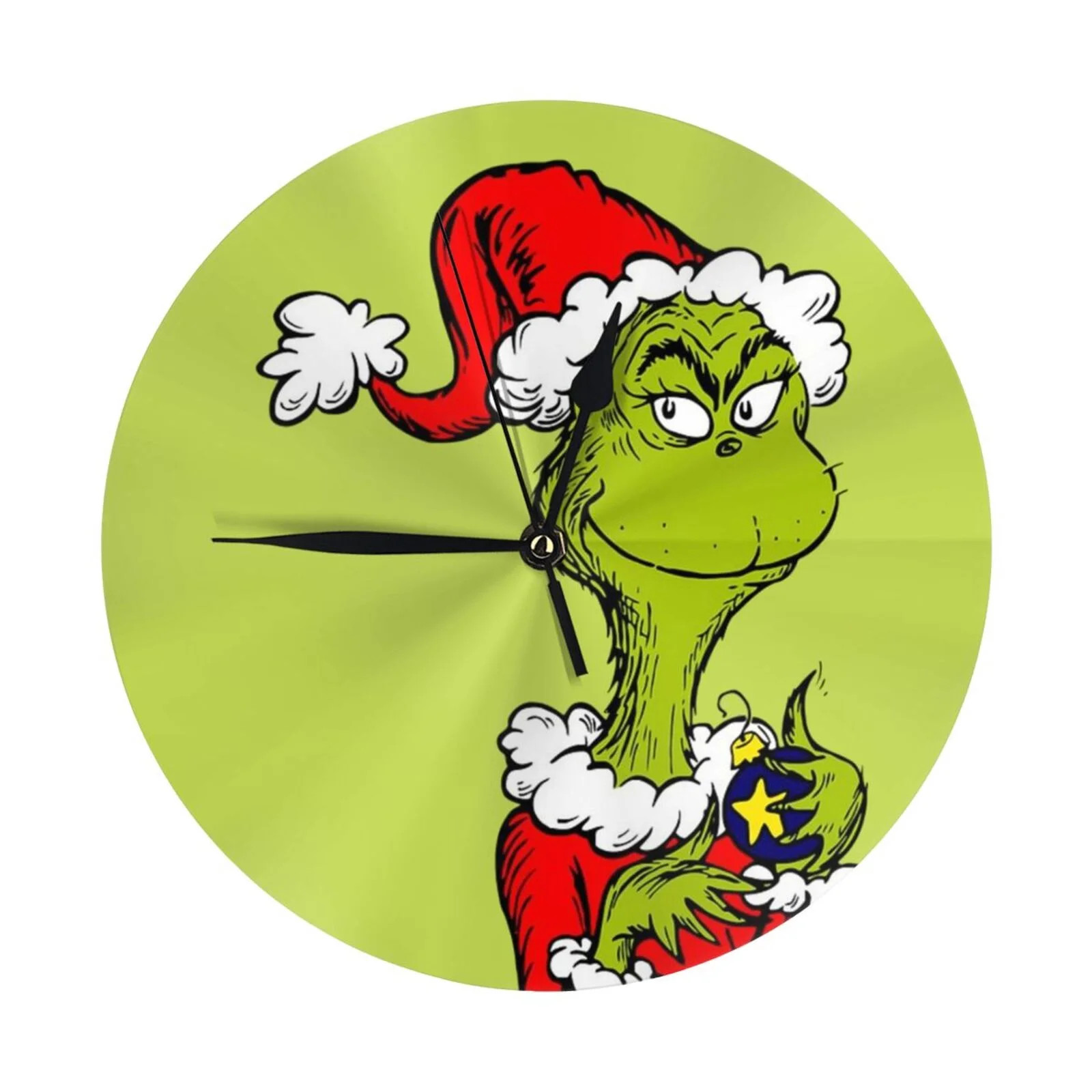 Cute Cartoon The Grinch Round Wall Clock Christmas Decorative & Creative Dual-Purpose Clocks Batt... | Walmart (US)