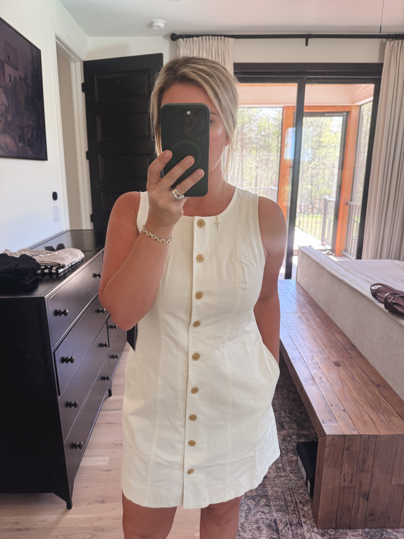 Chino style button front dress 

recommend sizing up  

 #LTKgrwm #LTKootd #LTKSeasonal