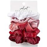 Tickled Pink Women's Velvet Scrunchie Set, One Size Pinks | Amazon (US)