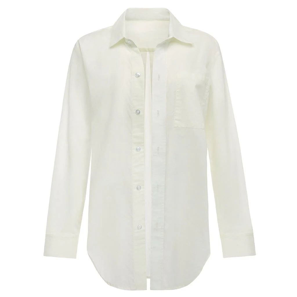 Cream Long Sleeve Button Down Shirt | Montce