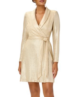 Metallic Jersey Faux Wrap Dress | Bloomingdale's (US)