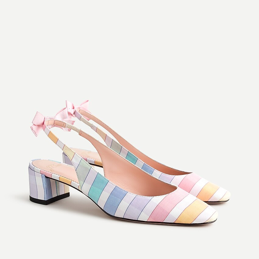 Kate slingback pumps in rainbow gingham | J. Crew US