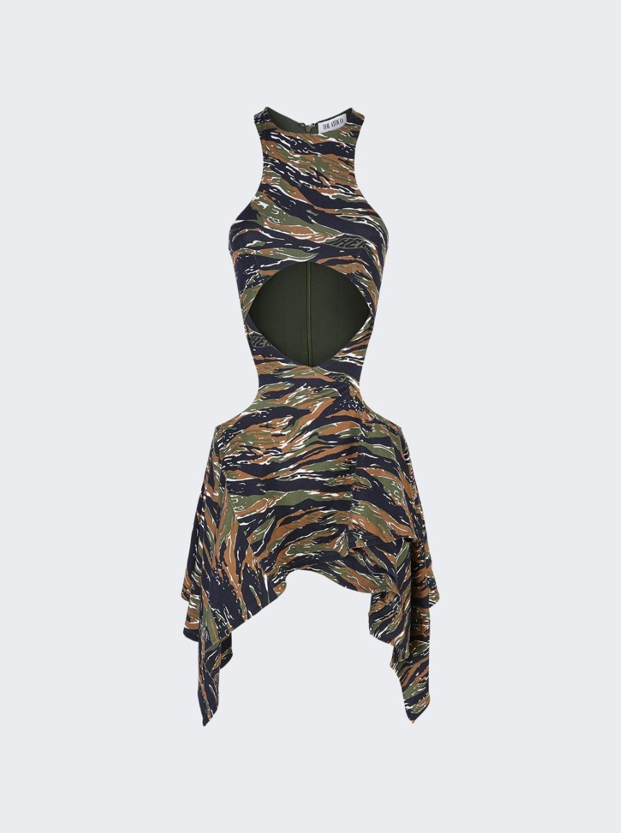 Magnolia Mini Dress Military Green  | The Webster | The Webster