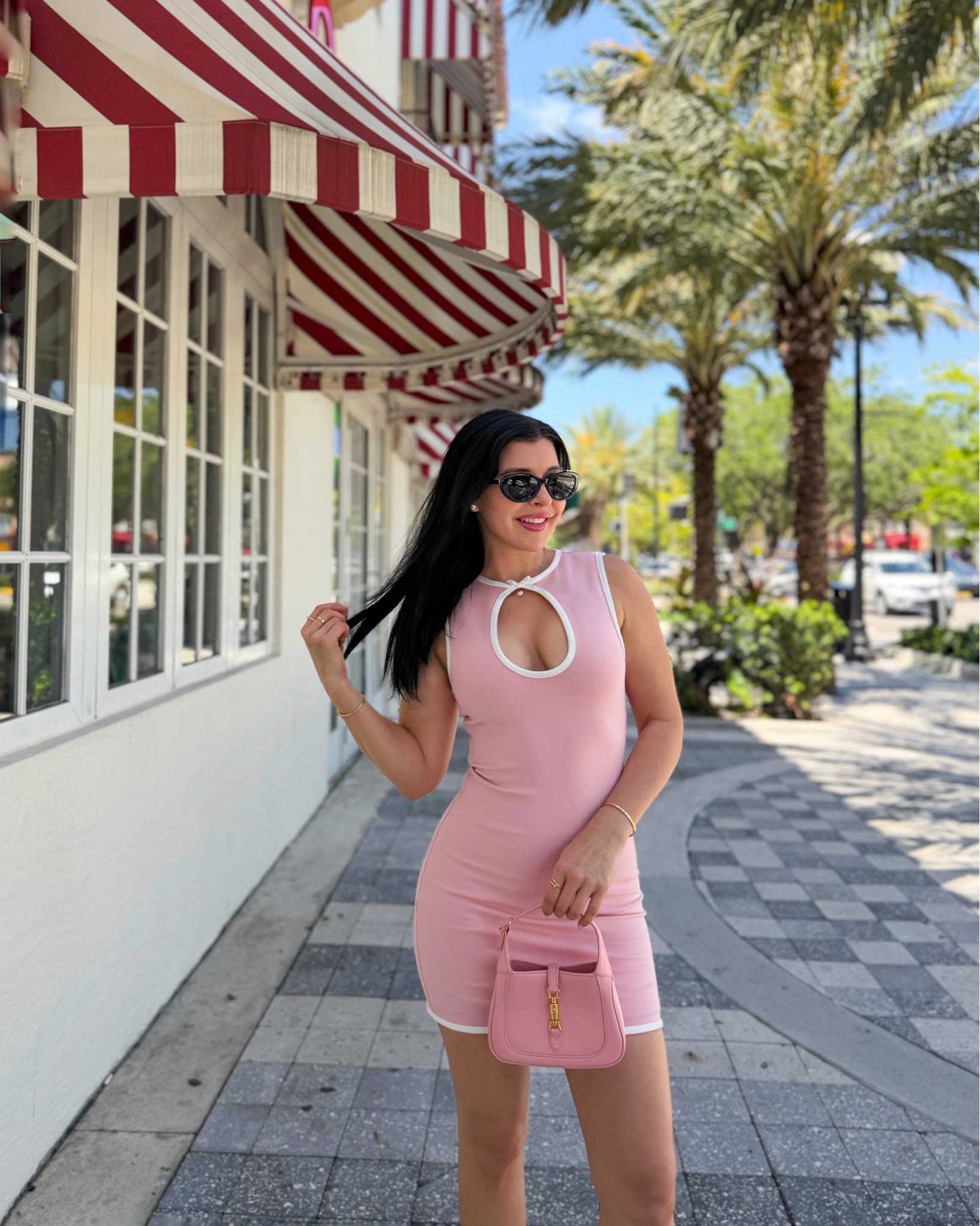 Pink revolve keyhole mini dress and pink gucci Jackie bag 

#LTKootd #LTKgrwm #LTKMothersDay
