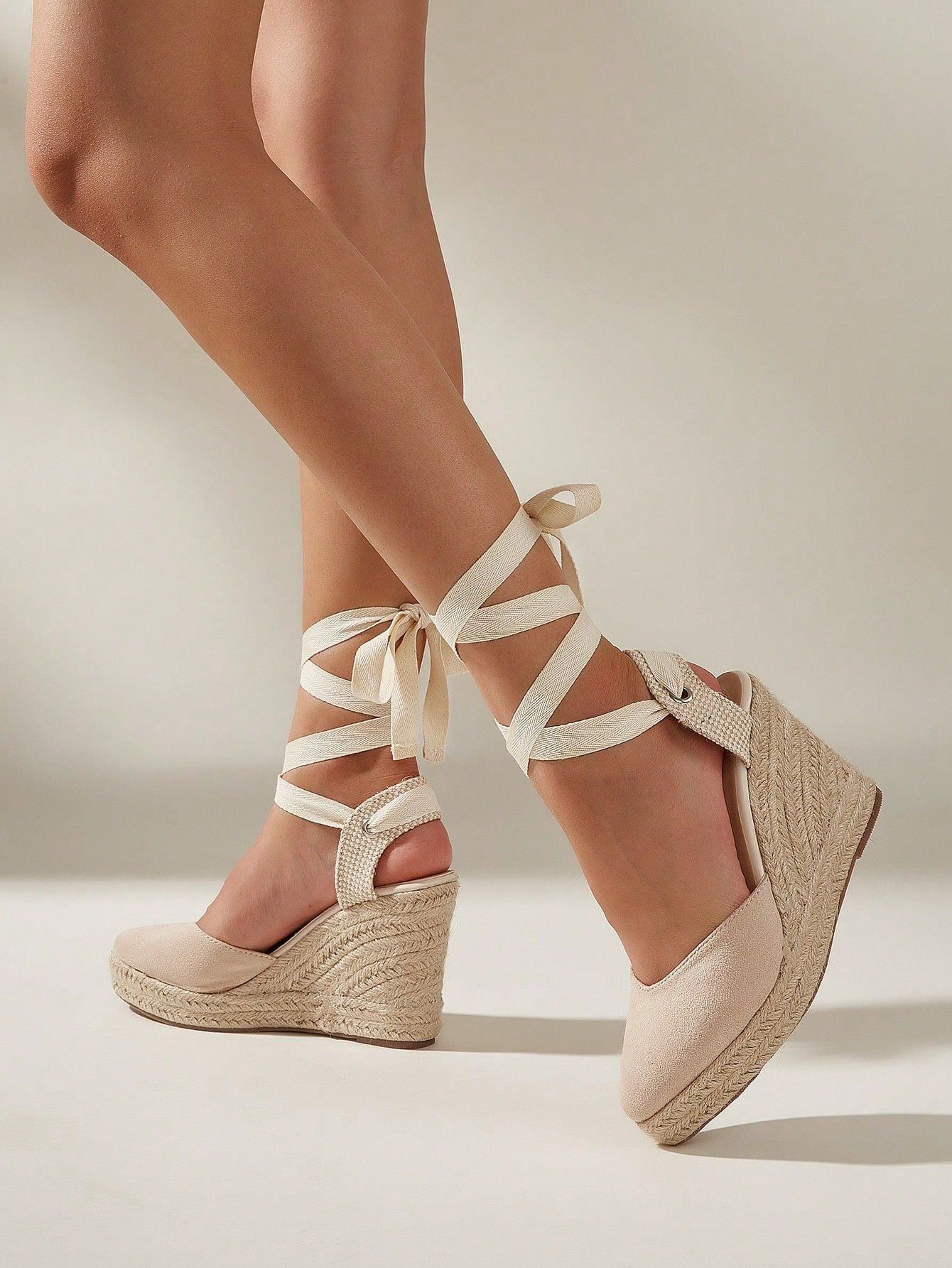 TendenciasSandalias de plataforma y tacón de cuña para mujer con punta abierta, de color albari... | SHEIN