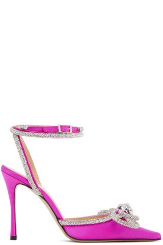 MACH & MACH - Pink Double Bow 110 Heels | SSENSE