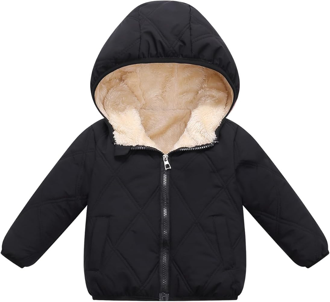 Baby Boy Winter Fleece Coat Toddler Puffer Jacket Infant Girl Outerwear Clothes | Amazon (US)