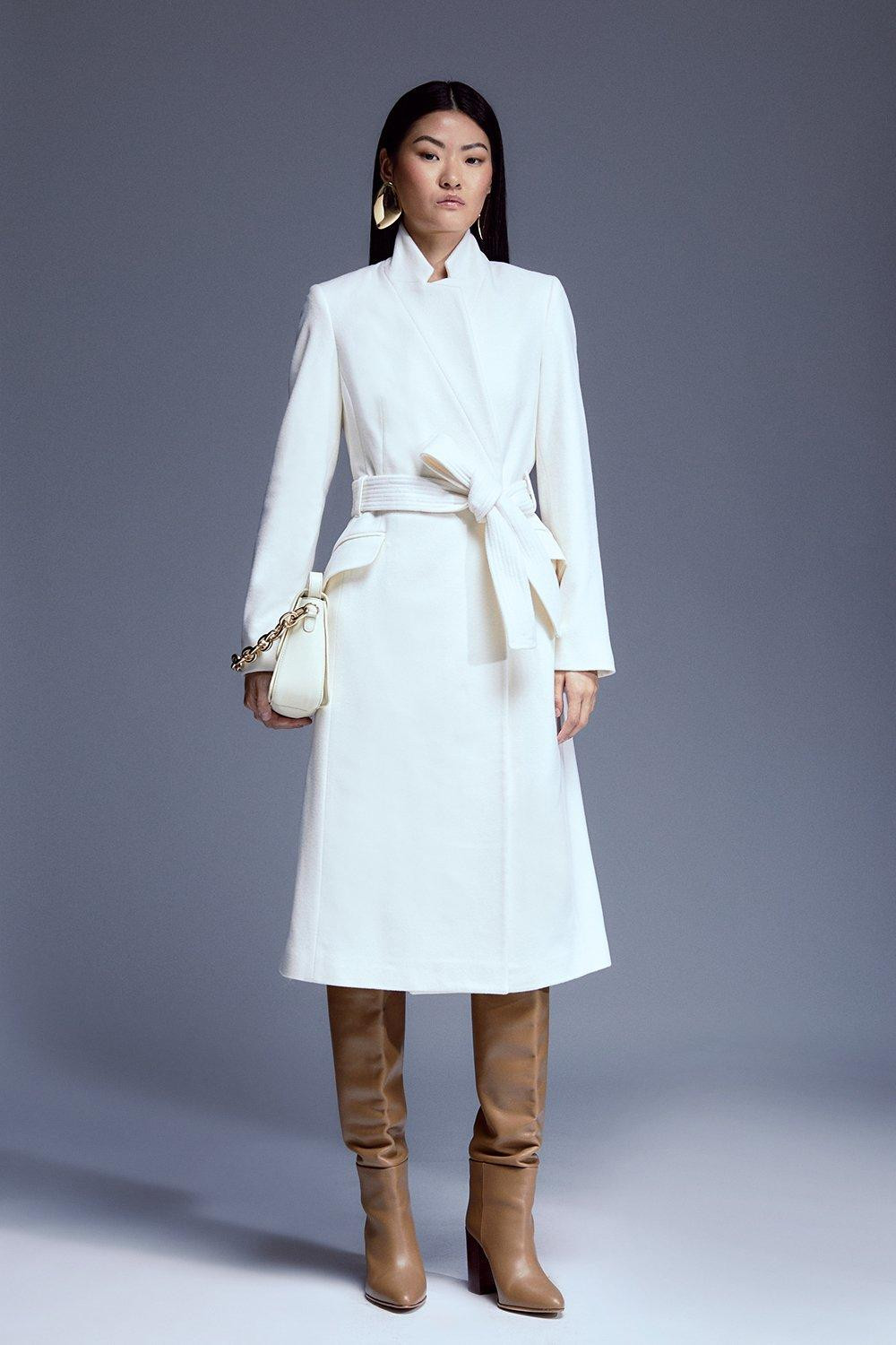 Italian Wool Forever Notch Neck Midi Coat | Karen Millen US